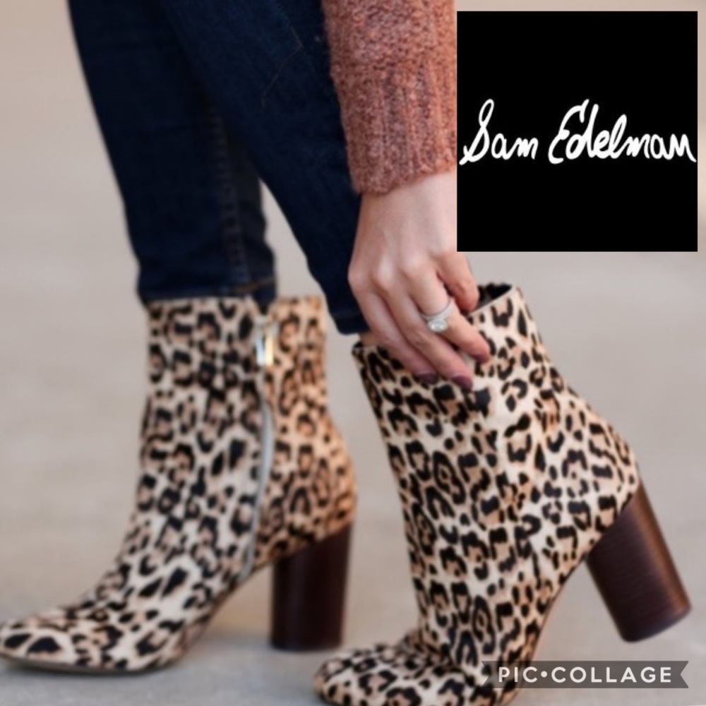 Sam Edelman Corra Leopard Print Bootie/7